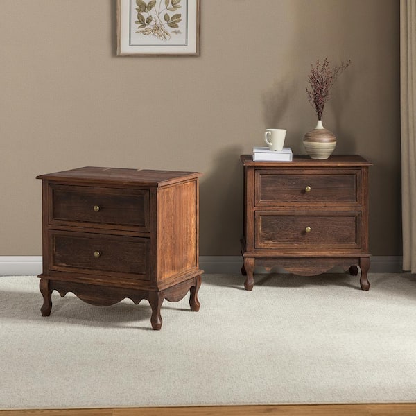 Walker Edison Furniture Company Sloane 2-Drawer Walnut Mid