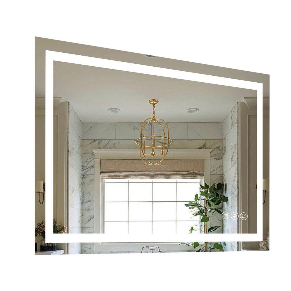 55 in. W x 36 in. H Rectangular Frameless LED Wall Bathroom Vanity Mirror with 3 Color Modes in White price history on PriceWatchPro