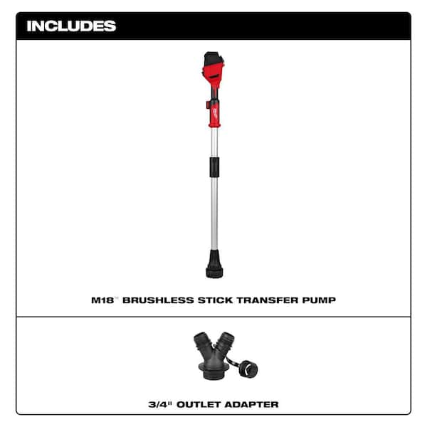 Milwaukee M18 18-Volt Lithium-Ion Cordless Brushless Stick Transfer Pump