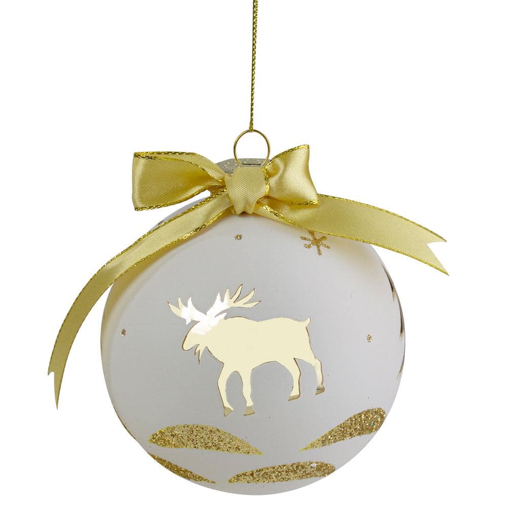 4 in. Gold and White Moose Christmas Ball Ornament price history on PriceWatchPro
