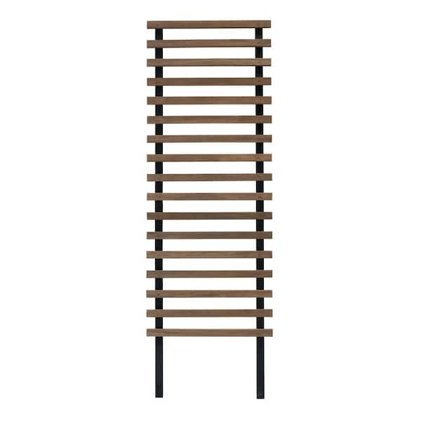 Outdoor Essentials Haven 72 in. Black and Walnut‐Tone Ladder Trellis 490390  - The Home Depot