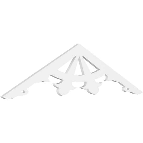 Ekena Millwork Pitch Riley 1 in. x 60 in. x 17.5 in. (6/12) Architectural Grade PVC Gable Pediment Moulding