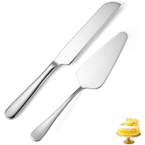 Stainless Steel Flatware Specialty Wedding Cake Knife and Server Set 9.3 in. Knife 8.9 in. Server, Mirror Finish Classic