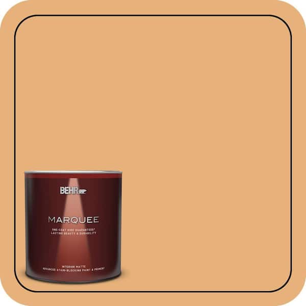 BEHR MARQUEE 1 qt. #M240-5 Squash Bisque Matte Interior Paint & Primer