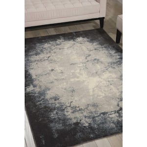 Maxell Ivory/Grey 8 ft. x 11 ft. Abstract Floral Area Rug