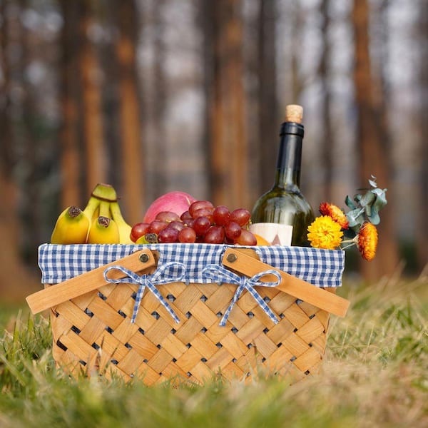Red 8 in. x 6.5 in. Wood Decorative Basket TN0278 - The Home Depot