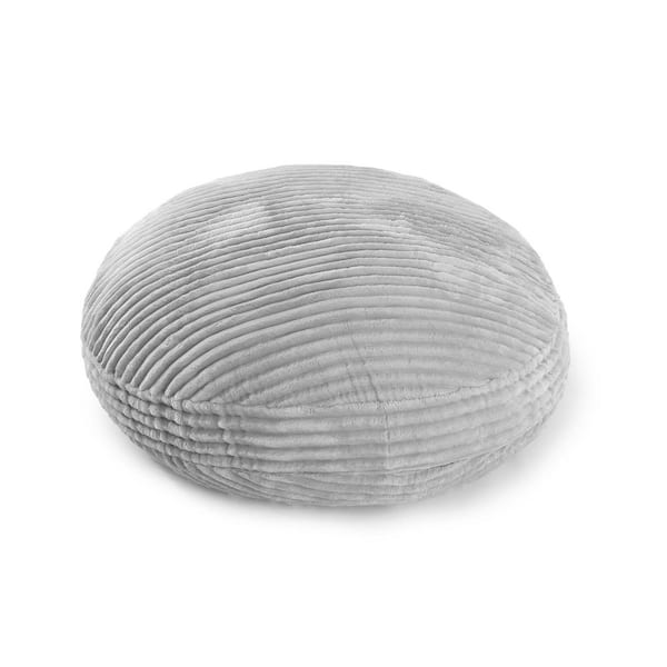 Comfy Gray Faux Rabbit Fur Polyester Bean Bag(Set of 1)