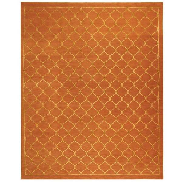 Tibetan 9 ft. x 12 ft. Rust Trellis Area Rug