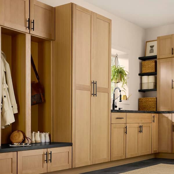 Avondale 36 in. W x 84 in. H x 24 in. D Ready To Assemble Plywood Shaker Wide Pantry Cabinet in White Oak