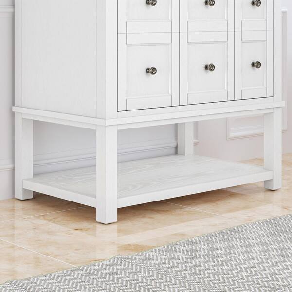 OrangeOne 36 in. W Single Sink Freestanding White Bath Vanity with