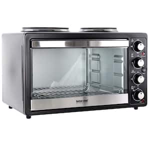 Central XL Toaster Oven and Broiler with Dual Solid Element Burners in Black