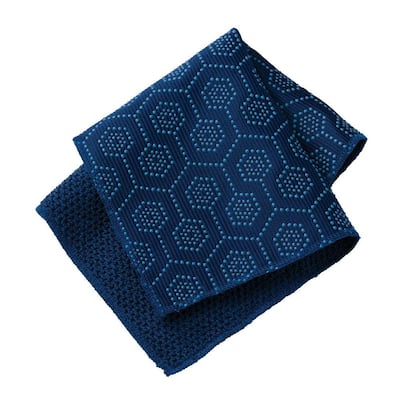 11 in. x 11 in. x 0.1 in. Navy Polyester and Nylon Scrubbing Dish Cloth (2-Pack)