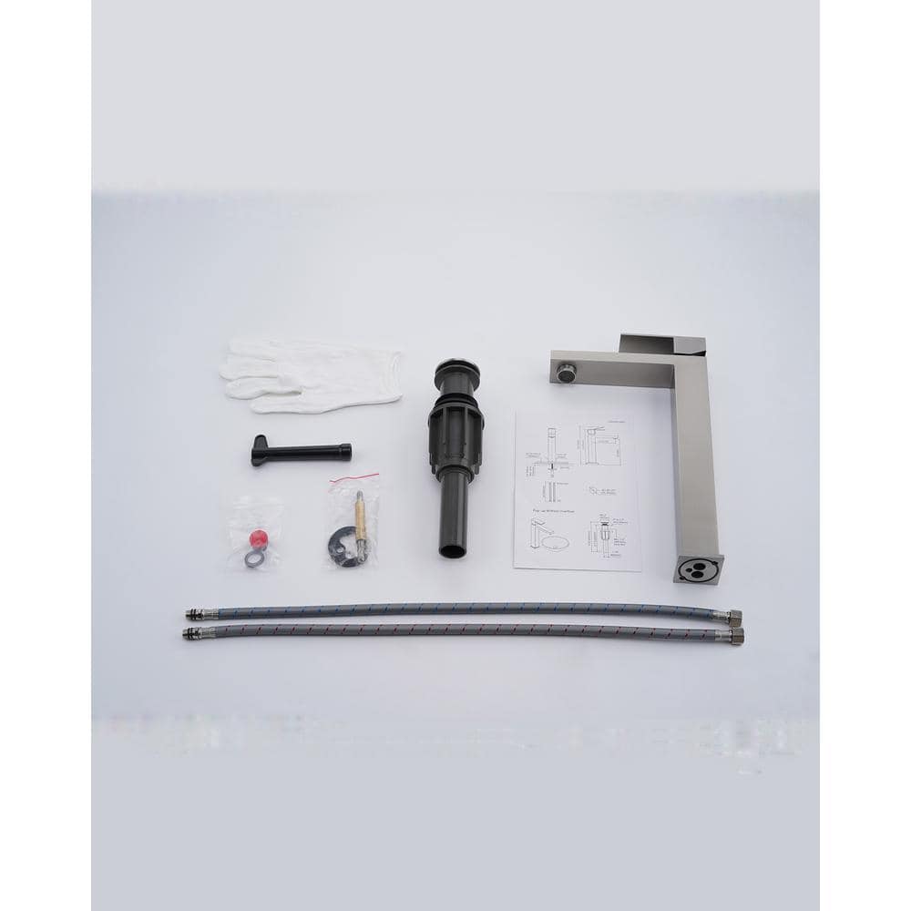 Brushed Nickel High Arc Single Handle Bathroom Faucet