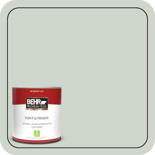 BEHR PREMIUM PLUS 1 qt. #ICC-48 Aspen Mist Flat Low Odor Interior Paint & Primer