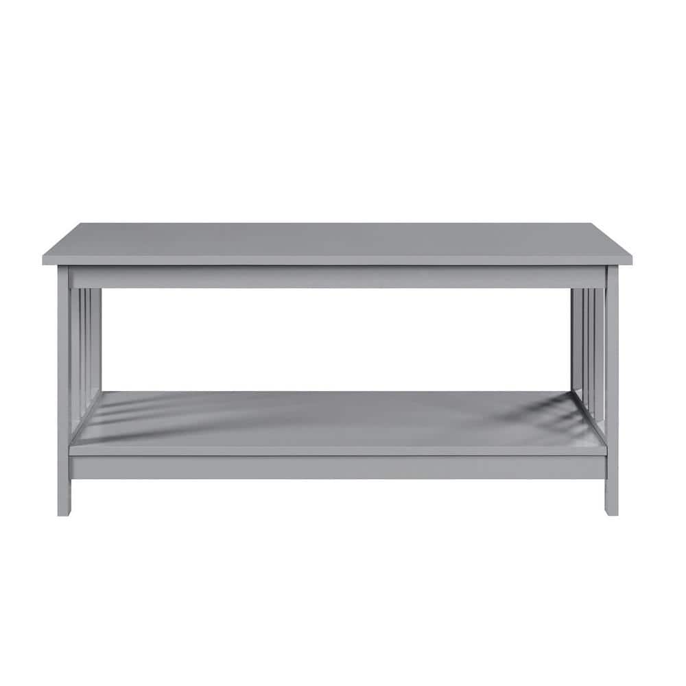 Gray Rectangular Wood Mission Coffee Table