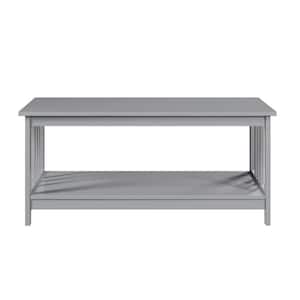 Mission 39.5 in. L x 17.75 in. H Gray Rectangle Woof Coffee Table with Bottom Shelf