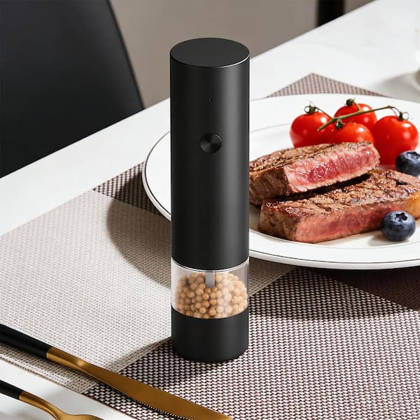Electric Salt and Pepper Grinder Rechargeable USB Spice Mill with Adjustable Coarseness, Stainless Steel Kitchen Grinder
