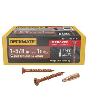 DECKMATE #9 x 3 in. Star Flat-Head Wood Deck Screw 1 lb.-Box (73-Piece)  115969 - The Home Depot
