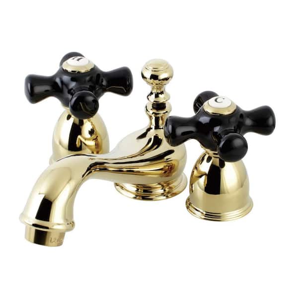 Kingston Brass Duchess 4 in. Mini-Widespread 2-Handle Bathroom Faucets iin Polished Brass