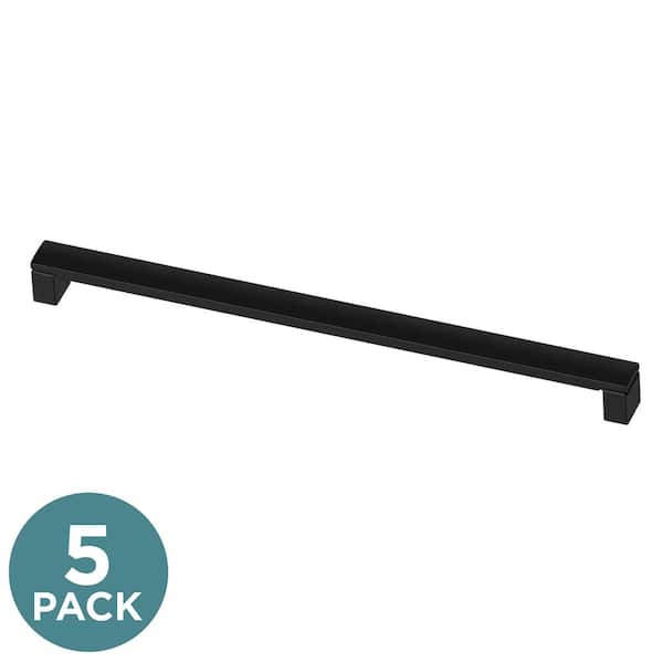 Liberty Simply Geometric 12 in. (305 mm) Matte Black Cabinet Drawer Pull (5-Pack)
