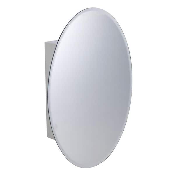 Brushed Wall Mount Medicine Cabinet, Oval Recessed Medicine Cabinets With Mirrors
