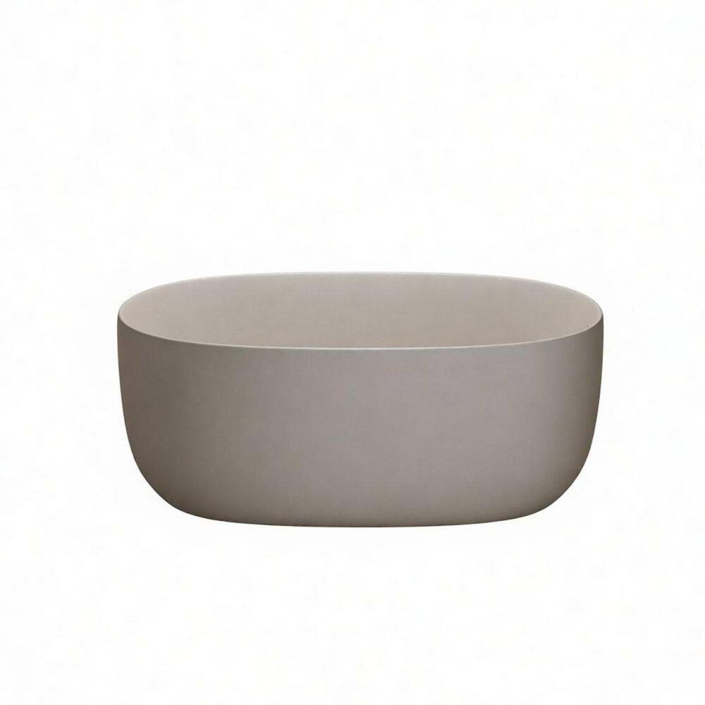 51 in. x 25.6 in. Soaking Freestanding Bathtub with Overflow and Pop-Up Drain in Solid Surface Beige price history on PriceWatchPro