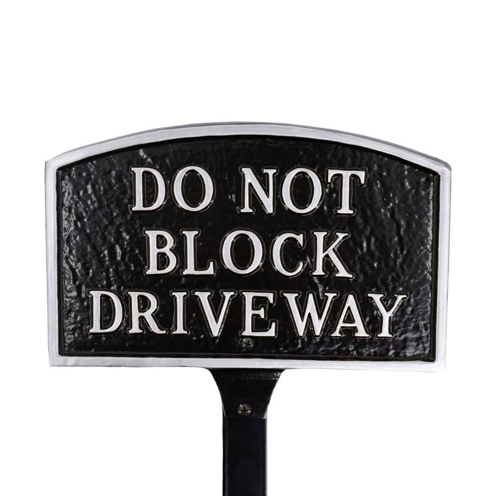 5.5 in. x 9 in. Small Arch Do Not Block Driveway Statement Plaque Sign with Lawn Stake-Black/Silver price history on PriceWatchPro