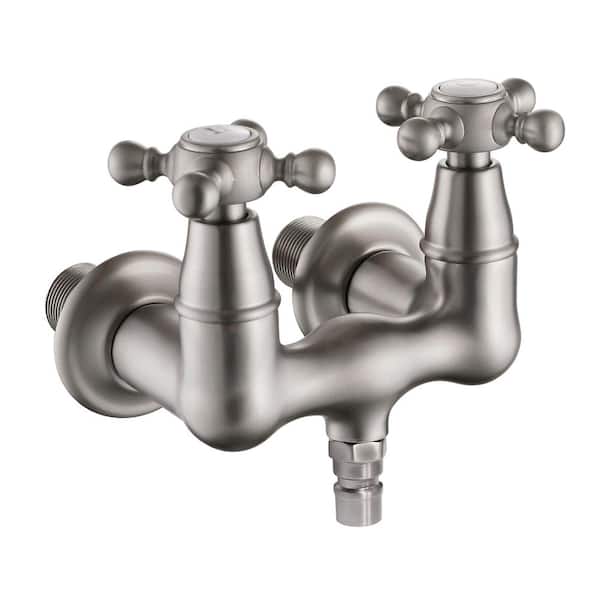 SUMERAIN Vintage Double Handle Claw Foot Tub Faucet with Spot Resistant in Brushed Nickel