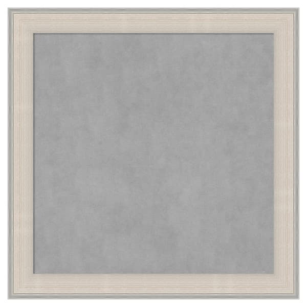 Amanti Art Cottage White Silver 28 in. x 28 in. Framed Magnetic Board