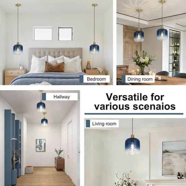 Merbotin Rayhome 8.66 in. 1-Light Coastal Modern Gradient Blue