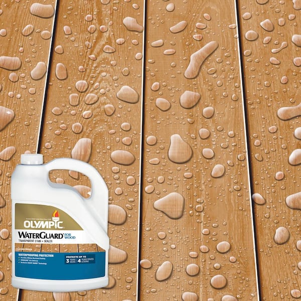 Olympic WaterGuard 1 gal. Acorn Brown Transparent Exterior Wood Stain and Sealer