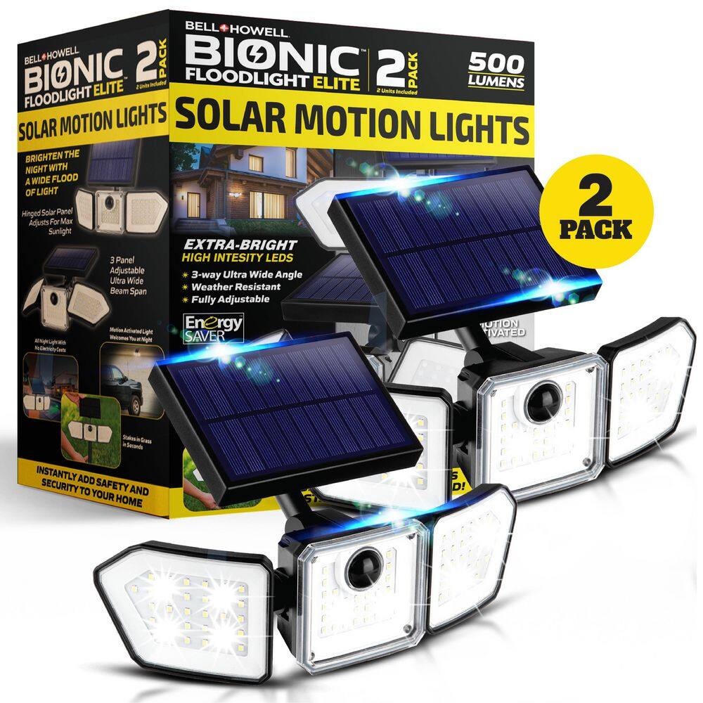 Bionic Floodlight Elite 18-Watt 500 Lumen 120-Degree Black Motion Activated Integrated LED Adjustable Flood Light 2-Pack price history on PriceWatchPro