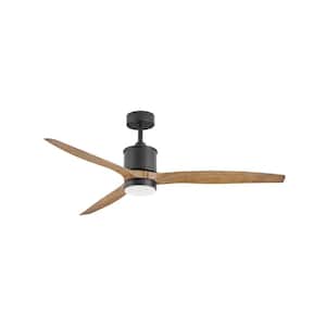 Hover 60 in. Integrated LED Indoor/Outdoor Matte Black Ceiling Fan with Wall Switch
