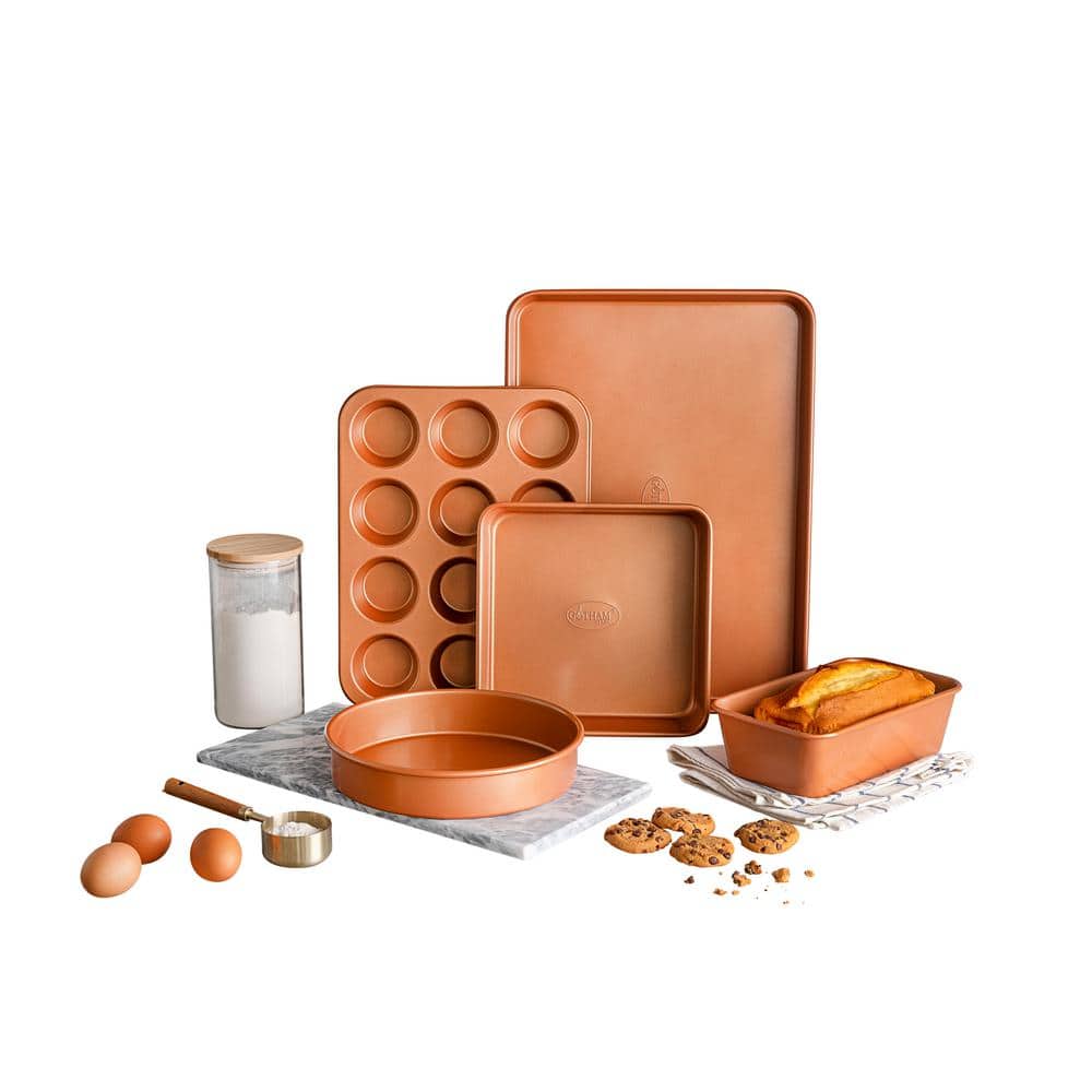 Gotham Steel 5-Piece Aluminum Ti-Ceramic Nonstick Ultimate Bakeware Set in  Copper 1508 - The Home Depot