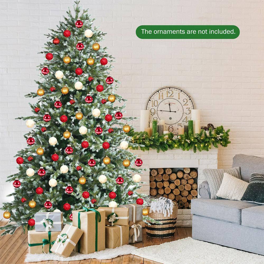 8ft Green Artificial Spruce Christmas Tree with Metal Stand
