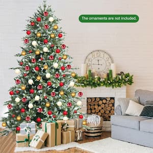 8 ft. Green Unlit Hinged Artificial Christmas Spruce Tree with Mixed PE and PVC Tips