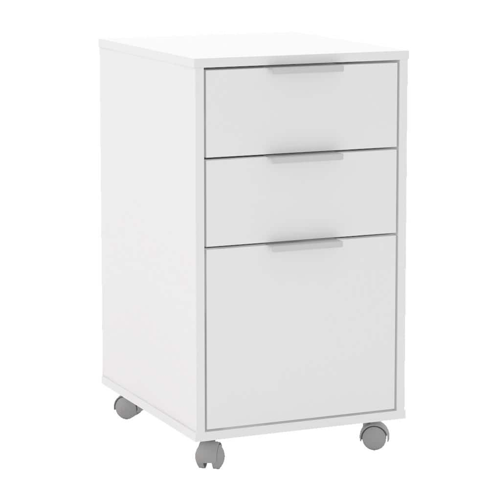 Satico 22.00 in. W x 12.00 in. D x 34.00 in. H MDF White 3-Drawer