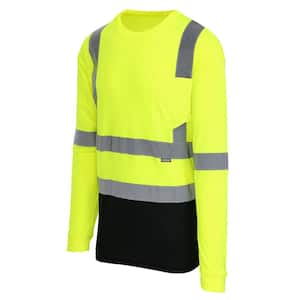 MAXIMUM SAFETY Men's 2X-Large High Visibility Black/Yellow ANSI Class 3  Polyester Long-Sleeve Safety Shirt with Reflective Tape MX47410-2XLCC6 -  The Home Depot