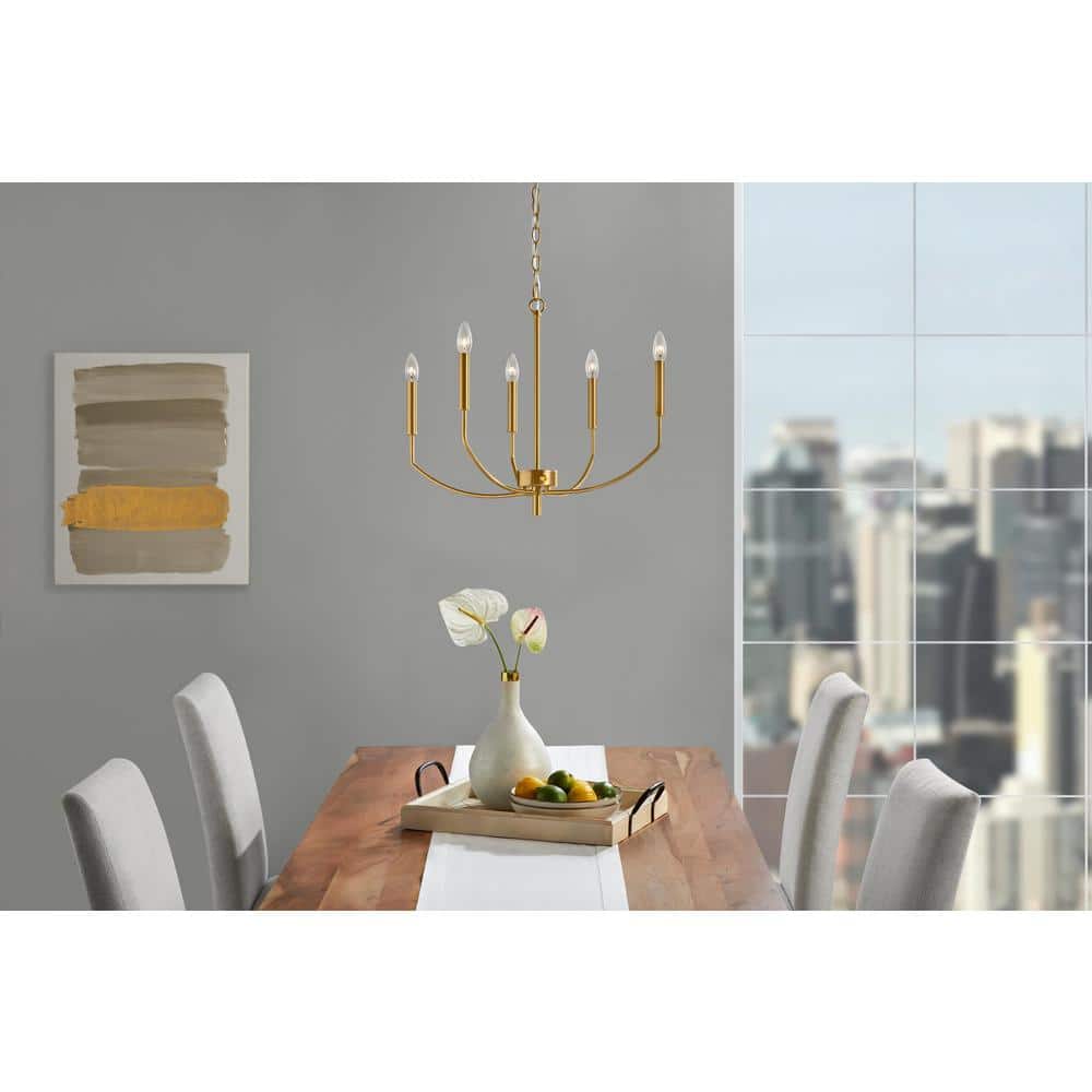 5 Light Aged Brass Finish Chandelier price history on PriceWatchPro