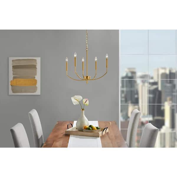 Home Decorators Collection 5 Light Aged Brass Finish Chandelier