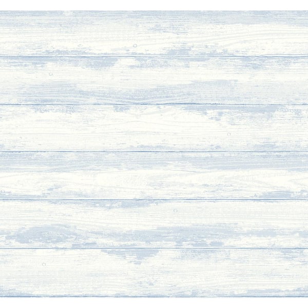 A-Street Prints Truro Light Blue Weathered Shiplap Wallpaper Sample