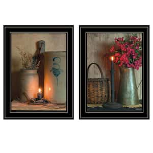 "Country Candlelight Collection" 2-Piece by Billy Jacobs Framed Abstract Wall Art Print 19 in. x 15 in. .