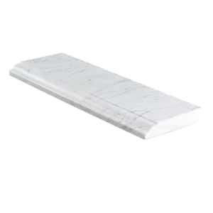 Italian White Carrara White 4 in. x 12 in. Honed Marble Wall Base Tile (1 Linear Foot)