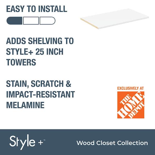 Style+ White Shelf Kit for 25 in. W Style+ Tower (2-Pack)