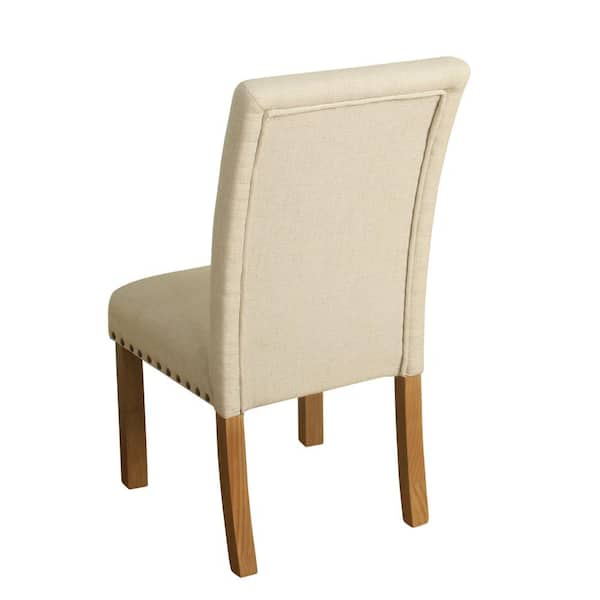 Homepop Michele Parsons Natural Upholstered Dining Chairs with