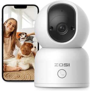 3MP 2K PTZ WiFi Security Camera Baby Monitor, One Press Call, 2-Way Audio, Smart AI Detection, 2.4/5.0 GHZ