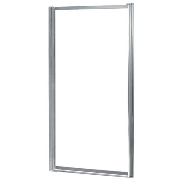 CRAFT + MAIN Tides 31 in. to 33 in. x 65 in. Framed Pivot Shower Door in Silver with Clear Glass with Handle