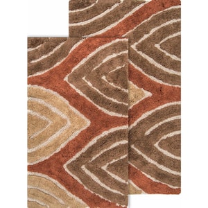 Davenport 21 in. x 34 in. and 24 in. x 40 in. 2-Piece Bath Rug Set in Adobe