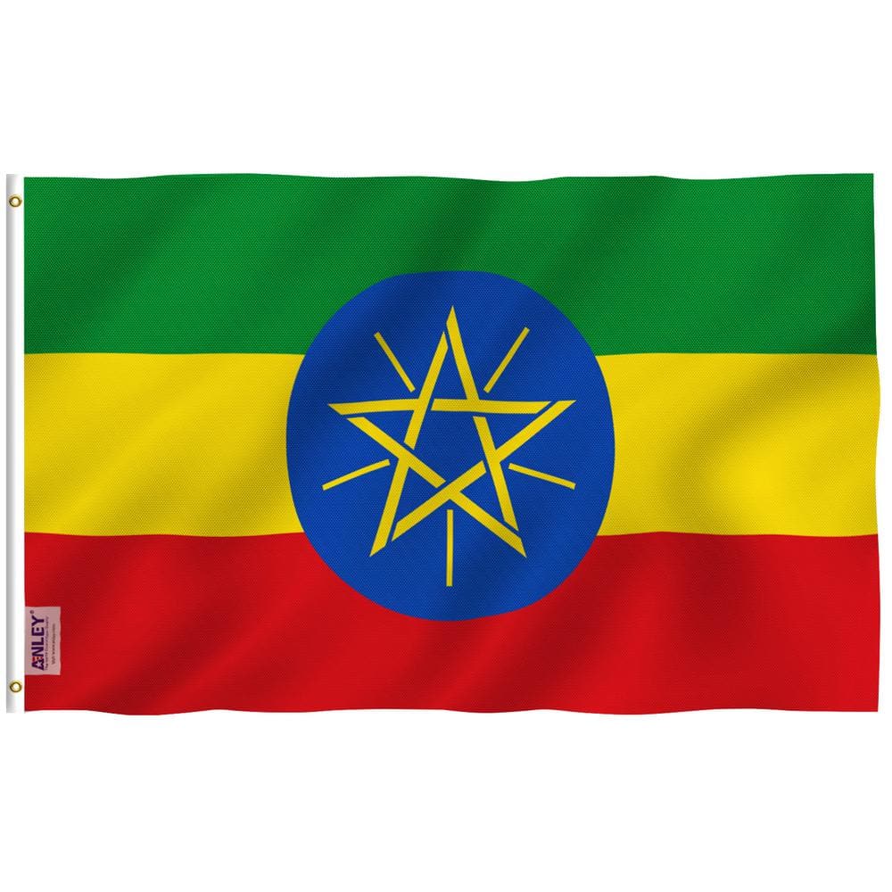 3 ft. x 5 ft. Polyester Ethiopia Flag 2-Sided Flags Banner with Brass Gromm