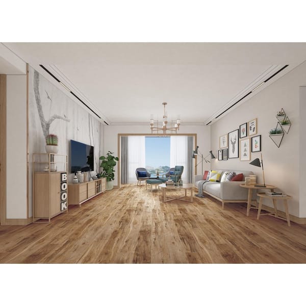 Woo-dy Rocky Mountain Oak 20 MIL x 9 in. W x 60 in. L Click Lock Waterproof WPC Vinyl Plank Flooring (30.1 sqft/case)
